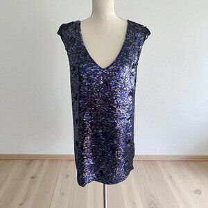 FRENCH CONNECTION Blue Multicolor Sequin Dress Size 8 NEW with tags